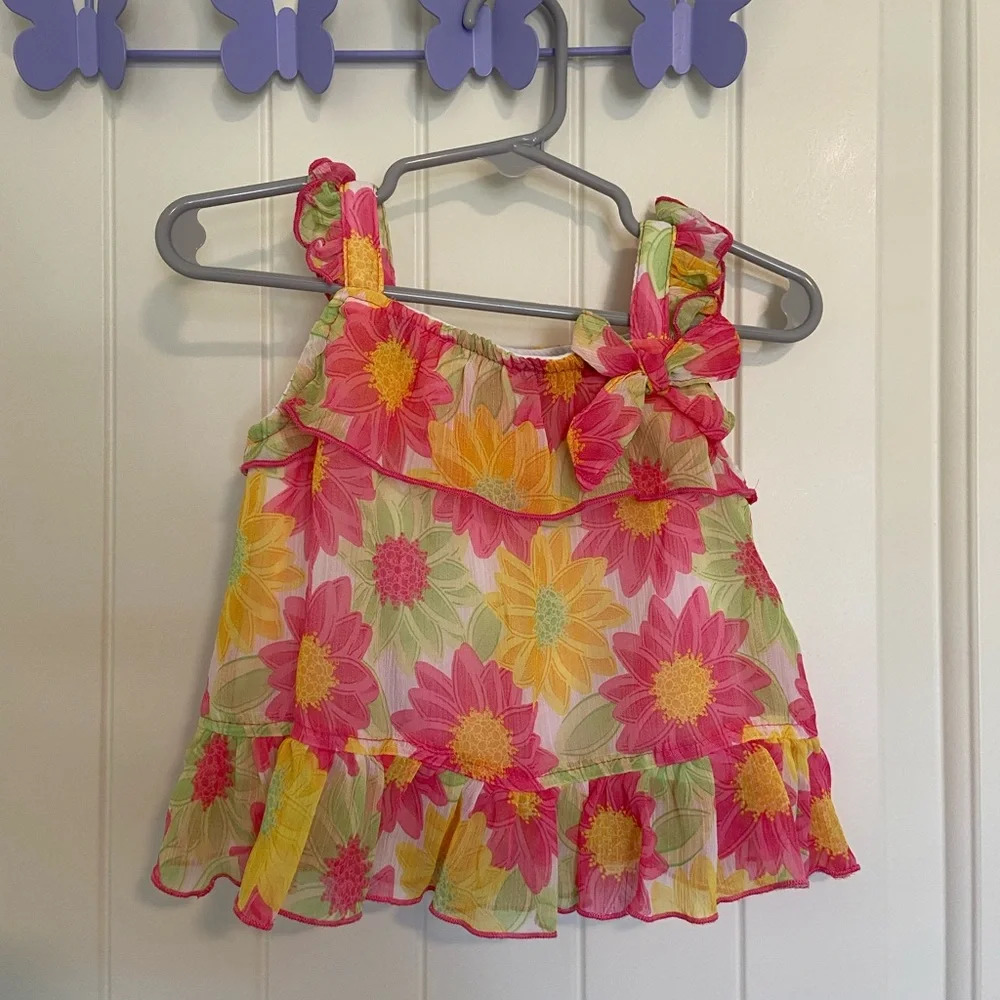 Real Love baby girl’s floral colorful tank top — 12 months